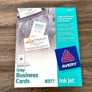 Avery 8377 Printable Gray Business Cards - Ink Jet - Gray - Pack of 230 Cards